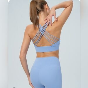 Lorna Jane Light Blue Strappy Sports Bra